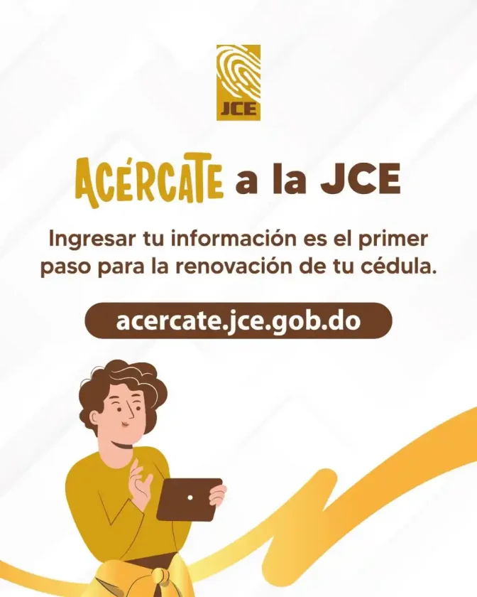 JCE lanza formulario digital “Acércate” para actualizar datos antes del cambio de cédula 2025