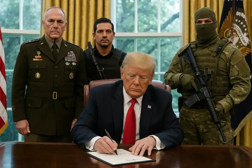 Donald Trump orden militar contra cárteles de droga, cárteles designados como terroristas, Pentágono operaciones América Latina.