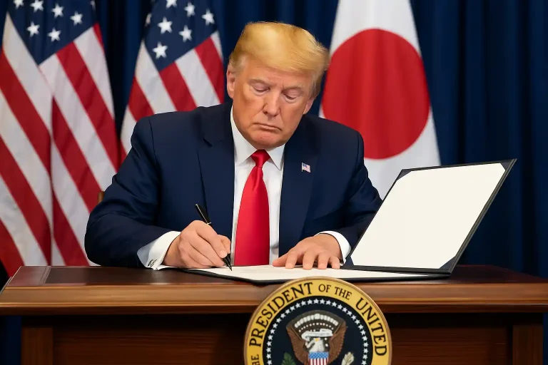 Trump firma orden ejecutiva para implementar acuerdo comercial EEUU-Japón