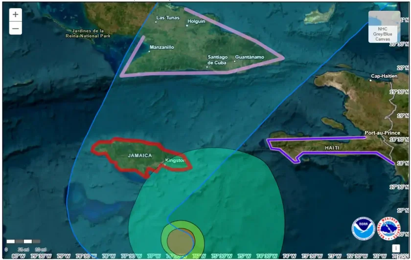Huracán Melissa categoría 4 amenaza a Jamaica y Cuba con lluvias catastróficas