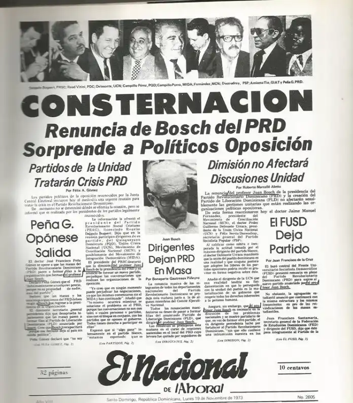 Fundación del Partido de la Liberación Dominicana en 1973