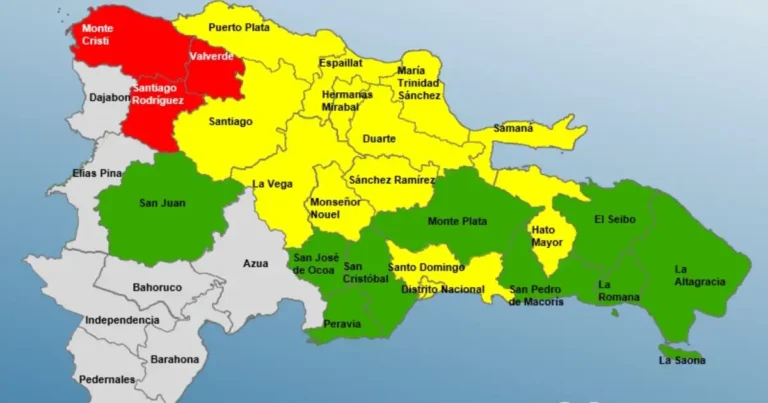 COE pone 3 provincias en alerta roja por vaguada