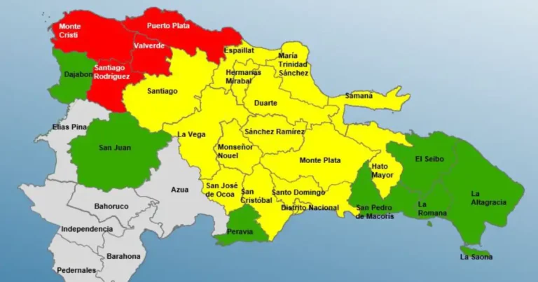 COE mantiene alerta roja en 4 provincias por vaguada este jueves