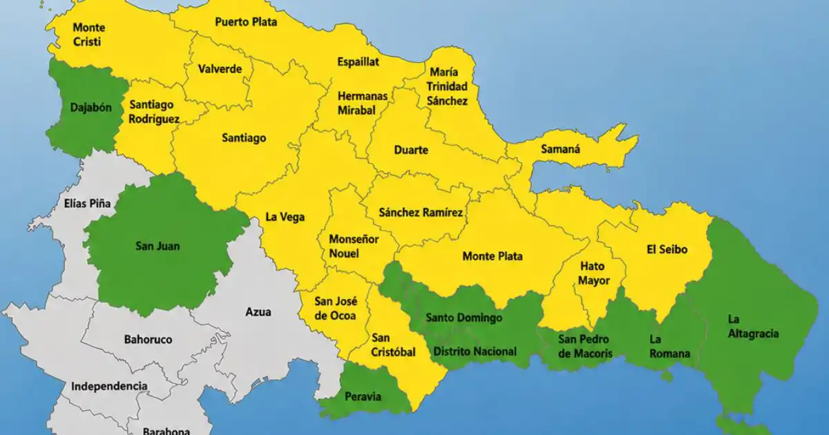 18 provincias en alerta amarilla hoy por vaguada